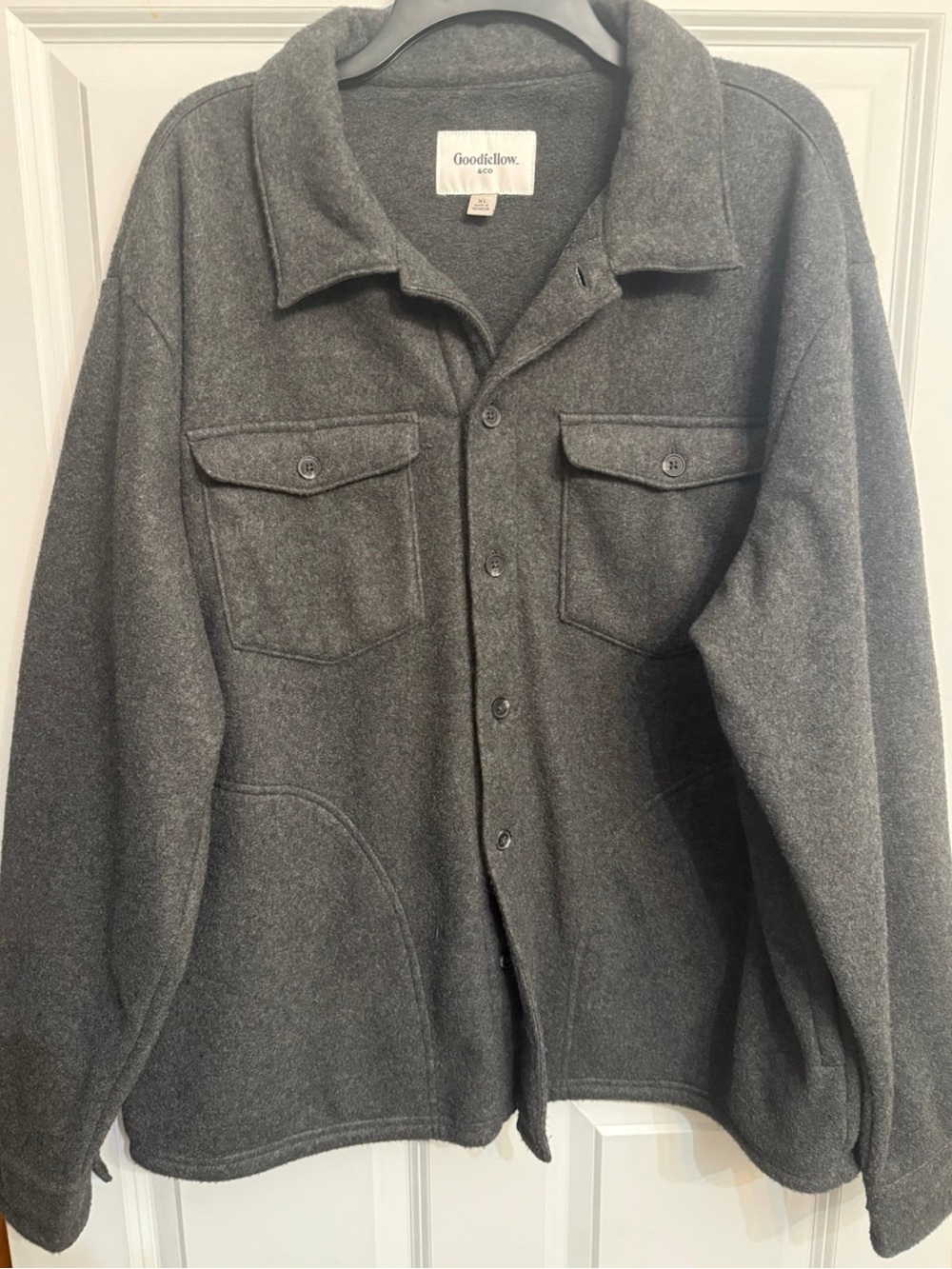 Goodfellow & Co Men’s Dark Gray Button-Front Shirt Jacket